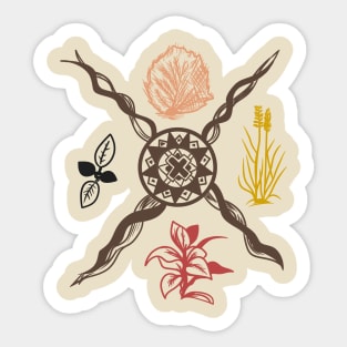 Native American Sacred Plant Colored Print Sticker